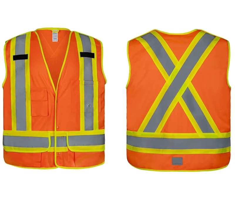 High Visibility Vest Safety Vest X Back Two tone 100% Polyester Reflective Clothing Custom Reflector Vest Gilet De Seguridad OEM