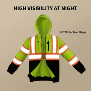 High Visibility Warm Windproof Construction Run Reflective Workwear Unisex Winter Safety Jackets