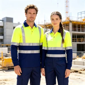 High Visibility Work Polo T Shirts Reflective Strips Fluorescent Safety Construction Mining Roadway Hi Vis Work Shirts