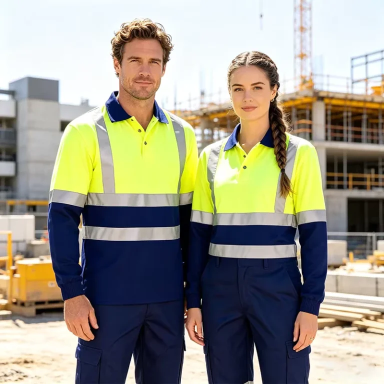 High-Visibility-Work-Polo-T-Shirts-Reflective-Strips-Fluorescent-Safety-Construction-Mining-Roadway-Hi-Vis-Work-Shirts