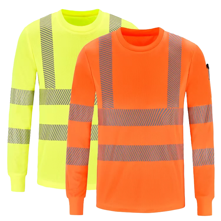 High Visibility Work Safety Reflective Construction Long Sleeve Shirt Clothing Engineer Workwear Construction Polo T Shirt