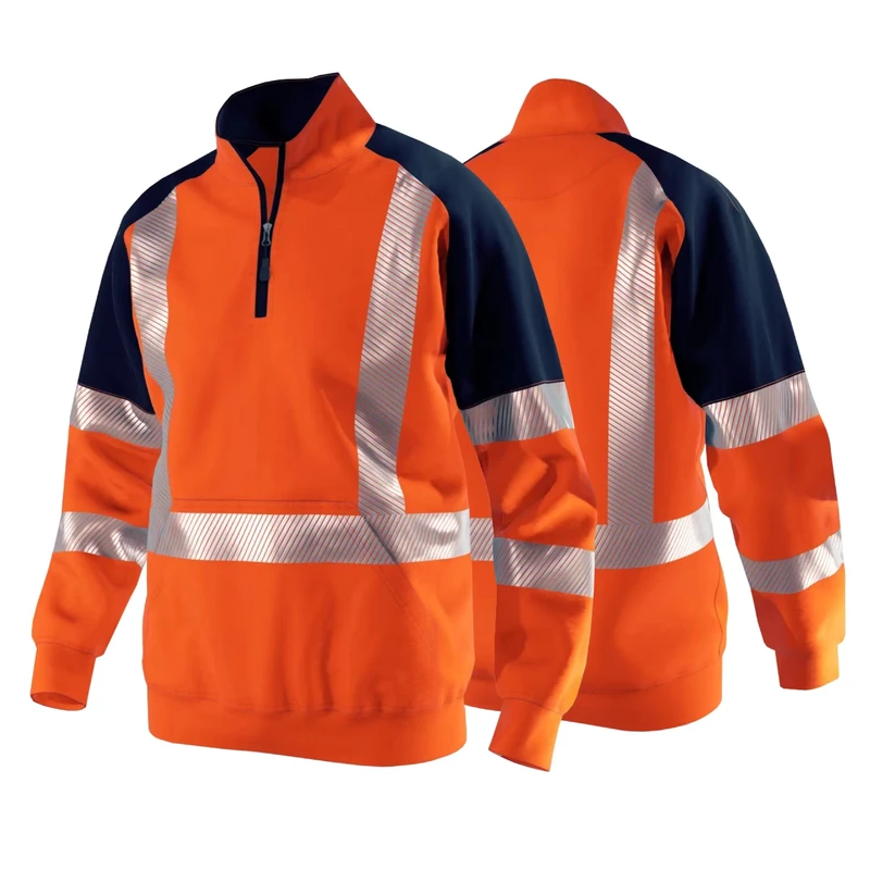 High Visibility Workwear Uniforms Hi Vis Waterproof Work Tear Abrasion Resistant Two Tone Softshell Safety Reflective Jacket