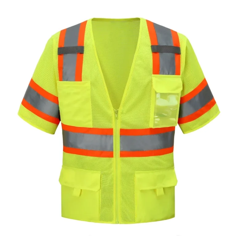 High-Visibility-Yellow-Class-3-Solid-Mesh-Reflective-Safety-Vest-for-Construction-and-Security