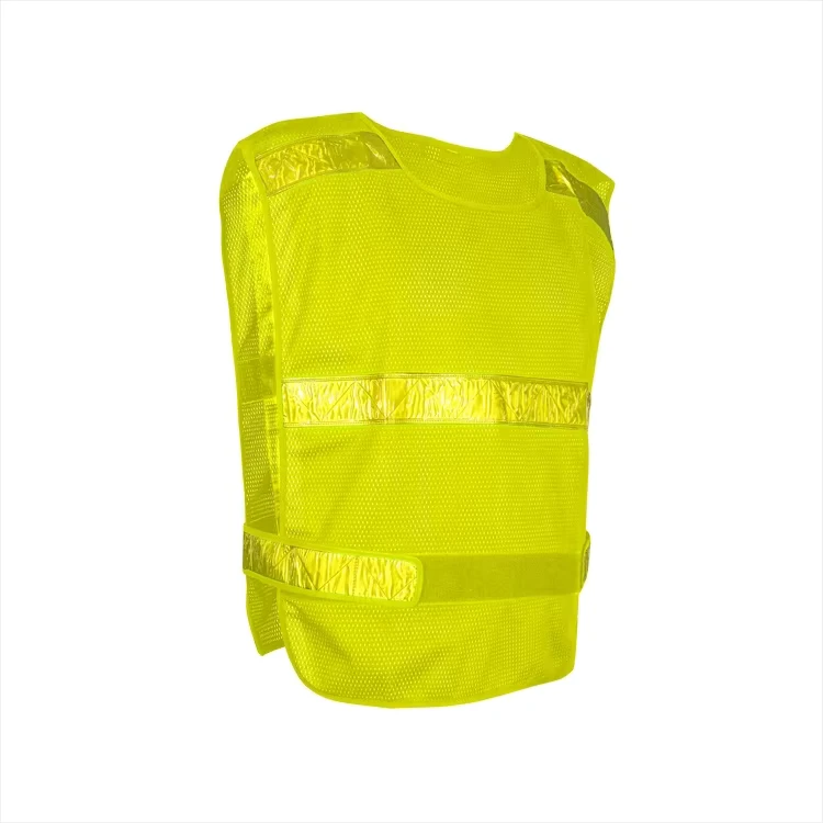 High Visibility Yellow Mesh Safety Vest with Reflective PVC Strips