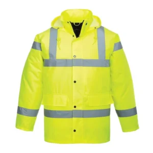 High Visibility Yellow Winter Insulated Traffic Road Construction Security Hi Vis Waterproof Reflective Safety Jacket