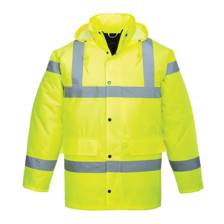 High Visibility Yellow Winter Insulated Traffic Road Construction Security Hi Vis Waterproof Reflective Safety Jacket