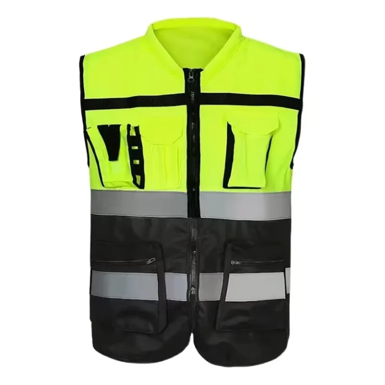 High-Visibility-Zipper-Front-Safety-Vest-With-Reflective-Strips-Motorcycle-Vest-Riding-Work-Vest-Yellow-Black-Red-Blue-Orange