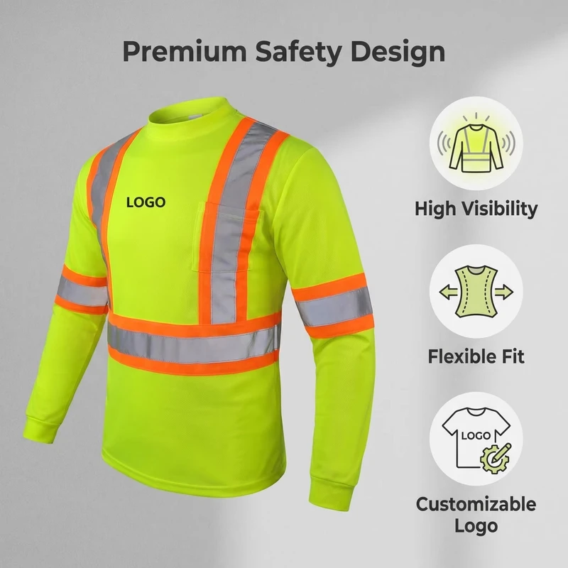 High Visible High Brightness Customized logo Outdoor Work Construction Breathable Safety T-Shirts