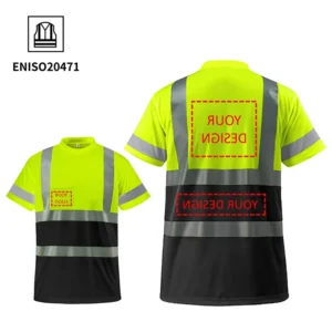 High Viz Visible Green Yellow Navy Safety Security Workwear Hi Vis Short Sleeve Reflective Construction Work Polo Shirt For Men