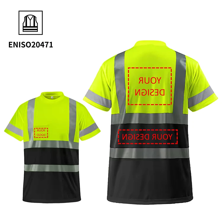 High-Viz-Visible-Green-Yellow-Navy-Safety-Security-Workwear-Hi-Vis-Short-Sleeve-Reflective-Construction-Work-Polo-Shirt-For-Men