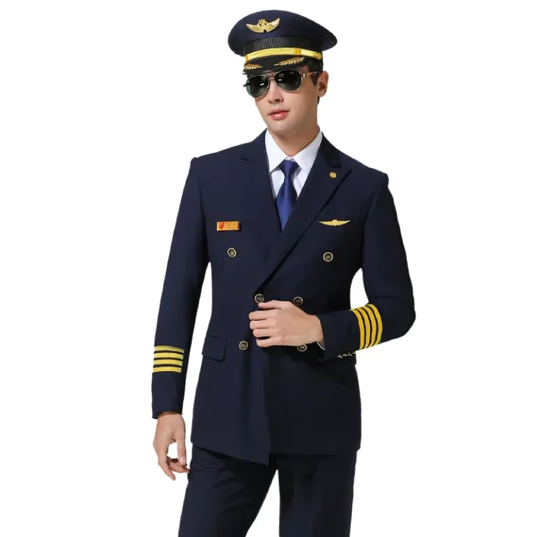 High-end-Blue-Airline-Captain-Uniform-Shirt-With-Coat-Pilot-Training-Institution-Uniform-Coat-Set-2