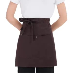 High end Custom Logo Cooking Chef Kitchen Print Embroidery Coffee Shop Waiter Half Aprons Uniforms and Hotel Uniform Design