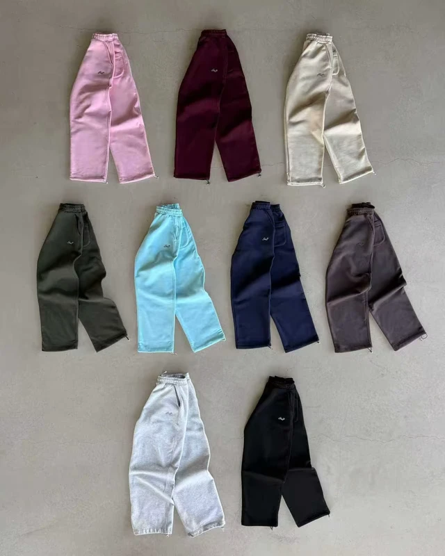 High end Custom Pure Cotton 100% Eco Friendly Lightweight Street Style Drawstring Closure Men's Solid Color Sweatpants