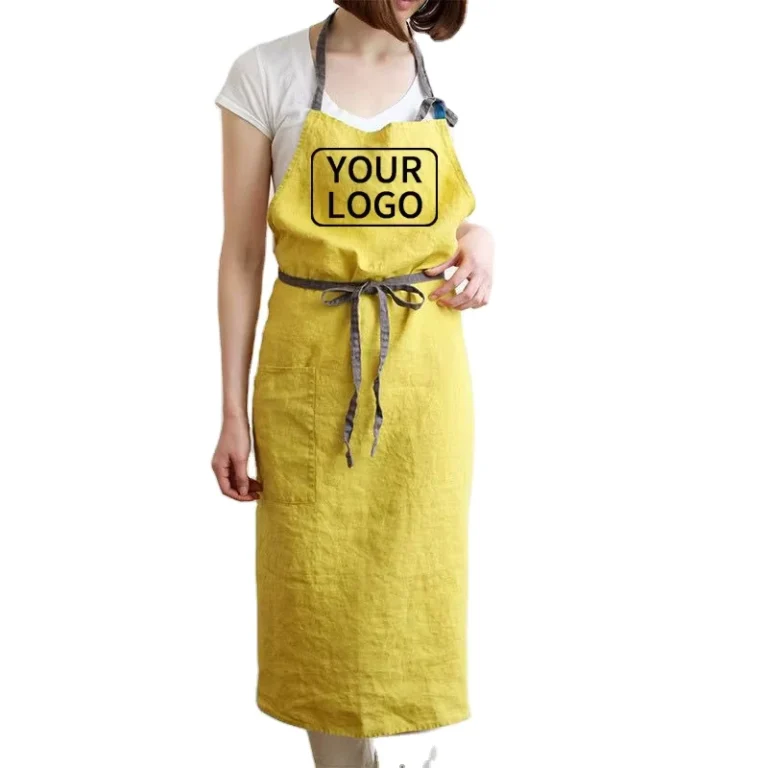 High-end-Durable-Sustainable-Linen-Bib-Sleeved-Apron-Foreign-Trade-Japanese-Korean-Factory-In-stock-Simple-Beauty-Nail