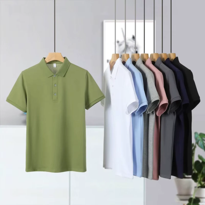 High end High Quality 210g 7A Antibacterial Cooling Solid Color Lapel Polo T shirt Custom Golf Polo Plain Business Polo Shirt