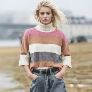 High-neck Thickened Medium-length Women’s Sweater for Outerwear Autumn Winter Lazy-chic Style Loose Fit
