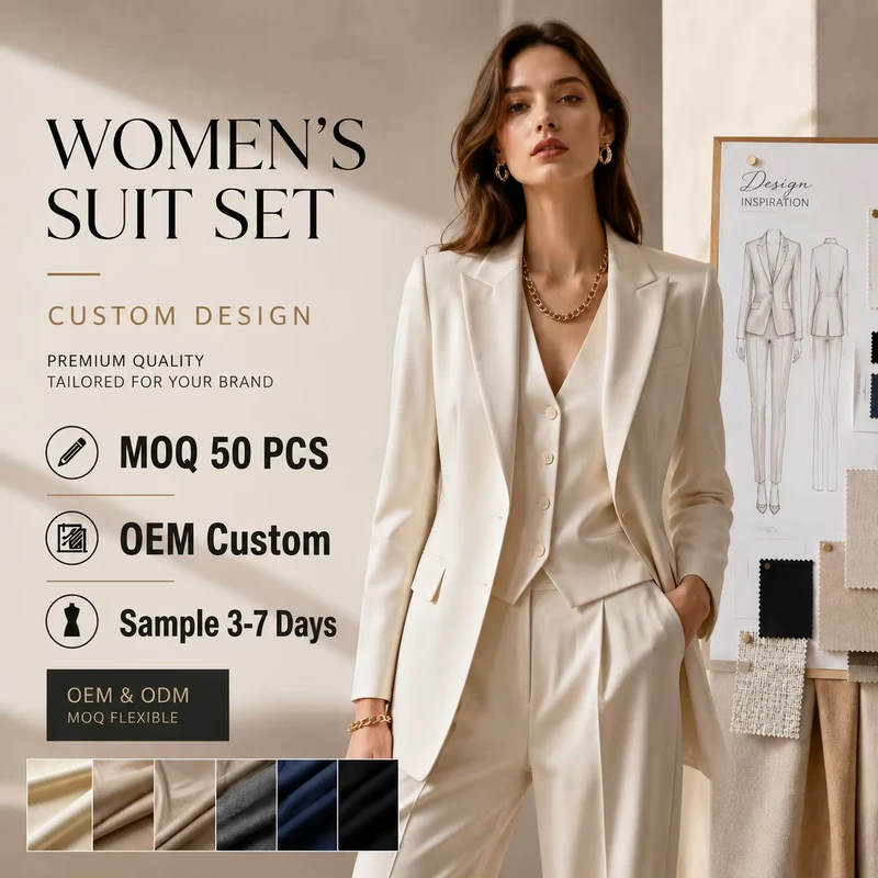 High quality OEM ODM Factory Custom Blazer Women Elegant Tailored Business Suit Set Women's Suit Sets