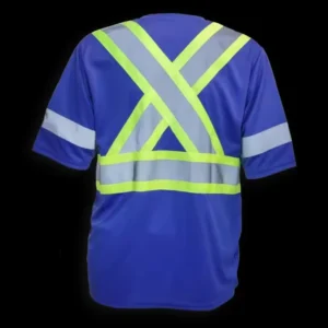 High visibility reflective safety t shirt custom logo construction hi vis work shirts dry long sleeves men t shirts with pockets