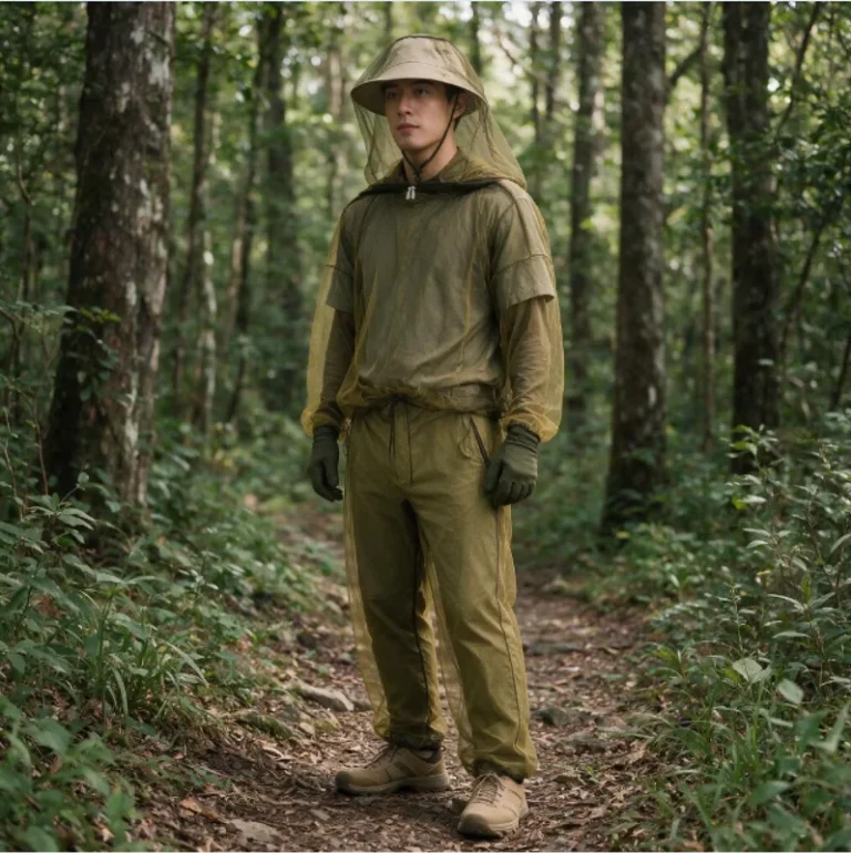 Hiking-Camping-Polyester-No-See-Um-Mesh-Suit-Bug-Jacket-with-Hood-and-Bug-Pants-Outdoor-Protection