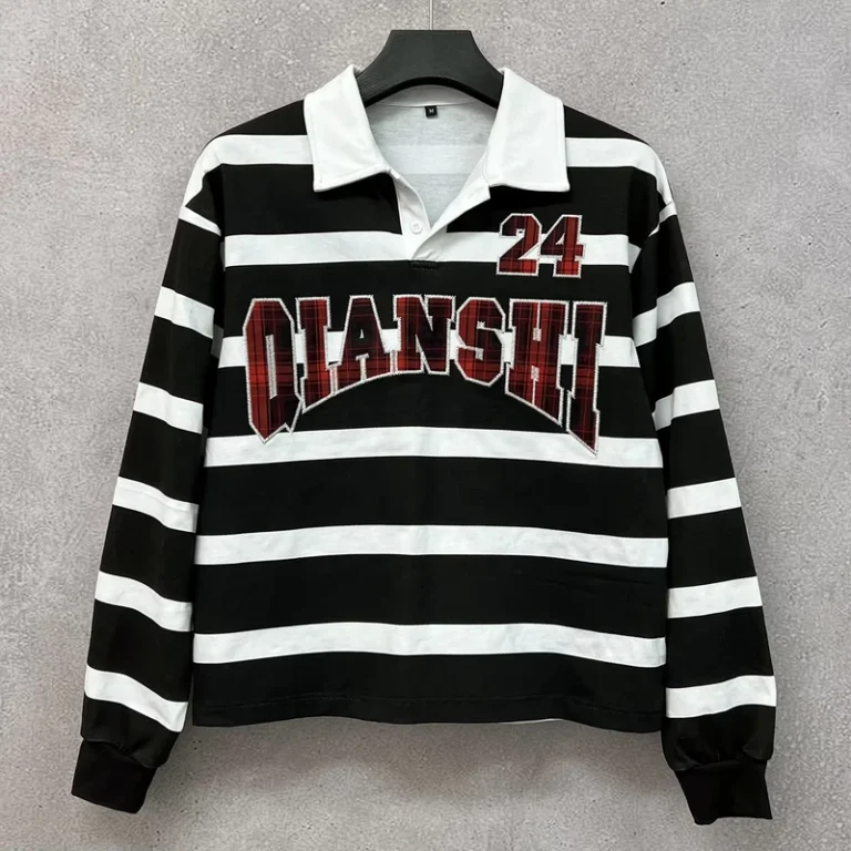 Hip-Hop-Vintage-400gsm-Heavyweight-100-Cotton-Mens-Boxy-Long-Sleeve-Polo-Shirt-Custom-Embroidery