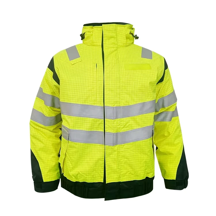 Hivis Antistatic Construction Fireproof Uniform Clothing Fr Workwear Jacket
