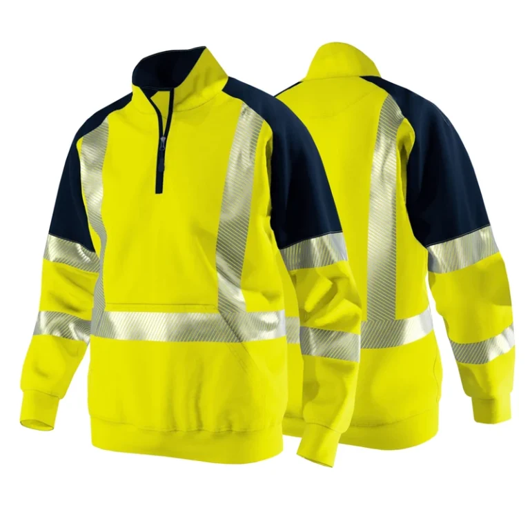 Hivis-Outdoor-Casual-Men-Work-Uniform-Lime-Yellow-Women-Polar-Fleece-Workwear-Jacket