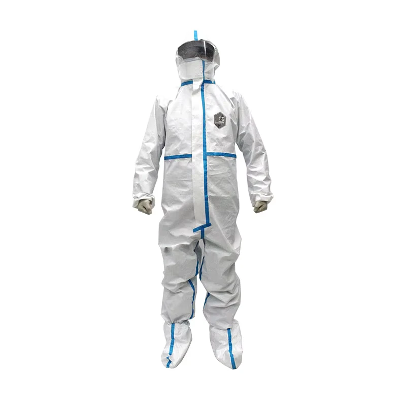 Hooded Overall Suit Coverall Waterproof Disposable Polypropylene Coverall Biosecurity Suits