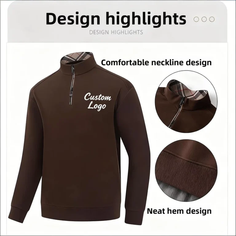 Hoodies-Half-Zip-Plain-Solid-Autumn-Regular-Fit-Logo-Blank-Customized-O-Neck-Sweatshirt-Men-Joggers-Sports-Training-Wear-Jacket