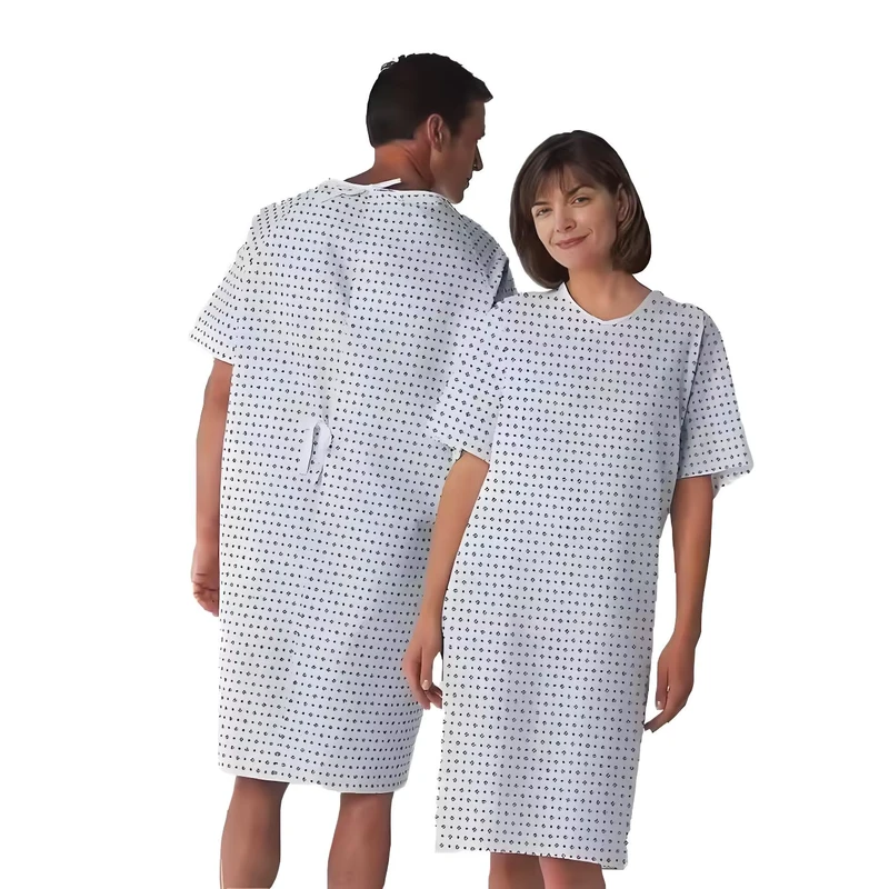 Hospital Doctor Patient Gown Medical Uniforms for Unisex Comfortable Reusable Twill Fabric Cotton Poly Cotton Dress