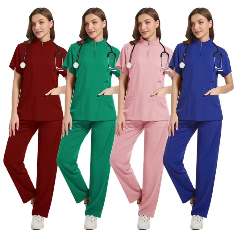 Hospital-Female-Nurses-Work-Clothes-Custom-Medical-Short-Sleeve-Suit-Polyester-Elastic-Uniform-Clothing-Comfortable
