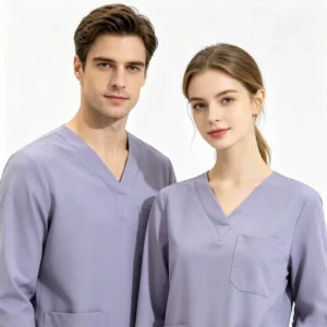 Hospital Medical Gown Long-Sleeved Woven Polyester Unisex Elastic Suit