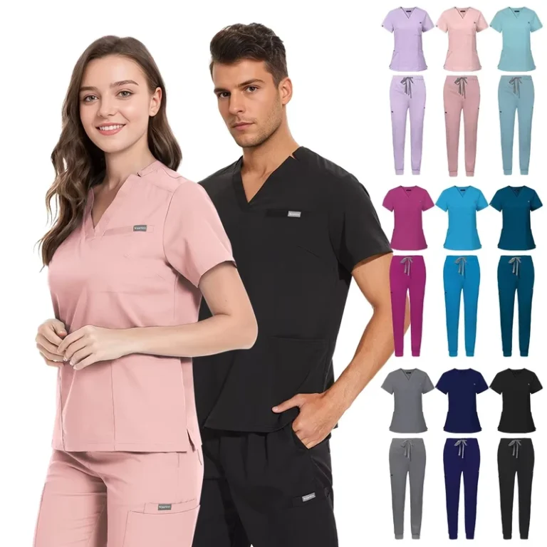 Hospital-Scrub-Uniform-Sets-Polyester-Rayon-Spandex-4-Way-Stretch-Antibacterial