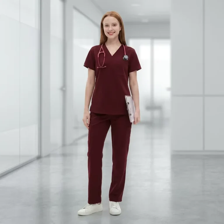 Hospital-Spa-Woven-Polyester-Rayon-Breathable-Medical-Scrub-Sets-Nursing-Uniform-Unisex-OEM-Custom-Logo