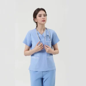 Hospital Uniforms Medical Scrubs Nurse Long Sleeve Woven Polyester Scrub Suit Unisex Stretchy Set
