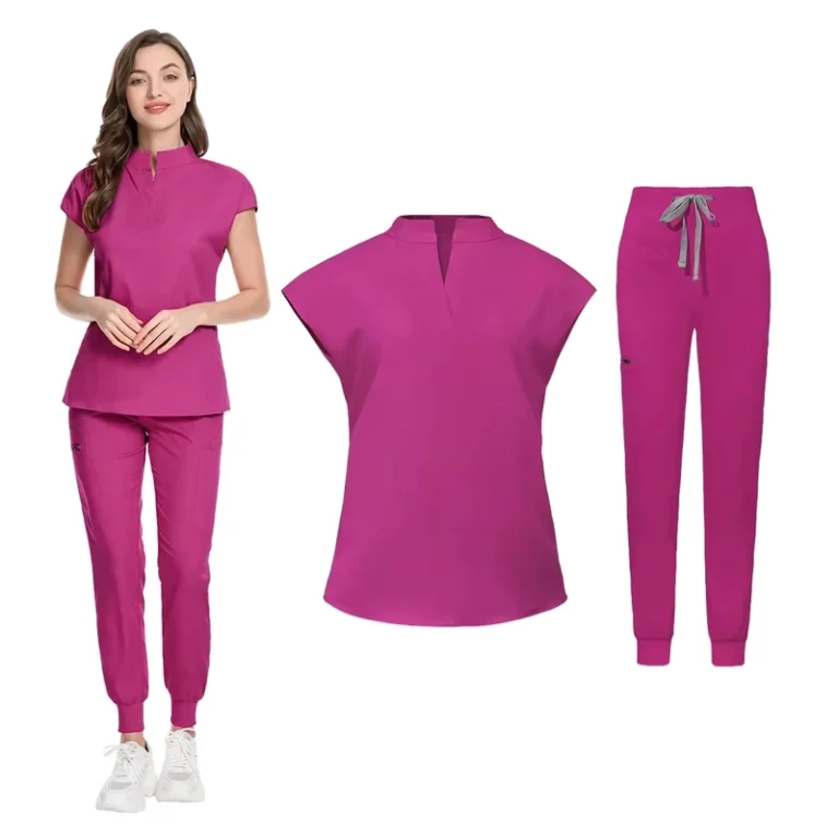 Hospital-Uniforms-for-Women-Scrubs-Uniform-Sets-Elastic-Fabric-Comfortable-Nurse-Work-Clothes-Short-sleeved-Workwear-Joggers-Set