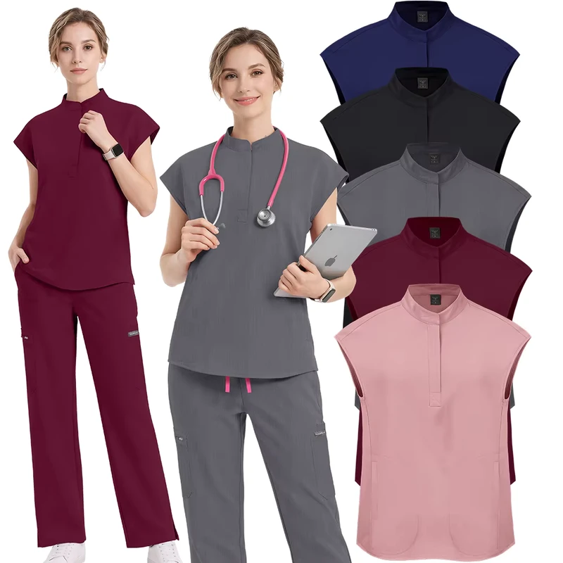Hospital Women Scrub Doctor Beauty Medical Straight Custom Nurse Set Nursing Uniform