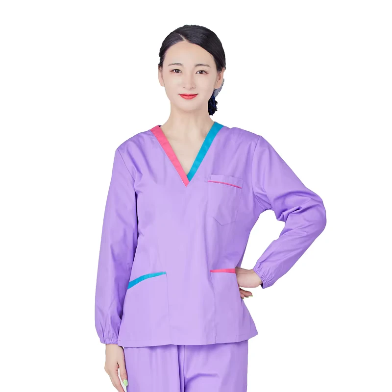 Hospital Women's Nurse Uniform Scrub Suit Tops and Pants Set