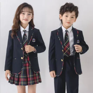 Hot Autumn New British Style Kids School Uniform Set Kindergarten & Elementary Class Wear with Custom Design