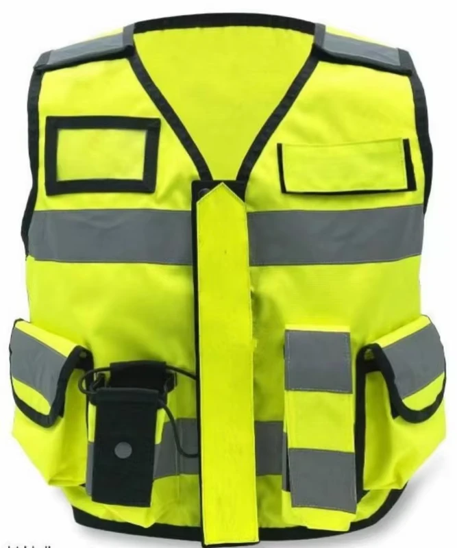 Hot-Sell-Multi-pocket-Roadway-Traffic-High-Lighter-Clothing-High-Visibility-Reflective-Tape-Safety-Vest