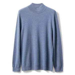 Hot Sell Square Fonda Knitting Men’s Cashmere Sweater Mock Neck Sweater in Solid Color