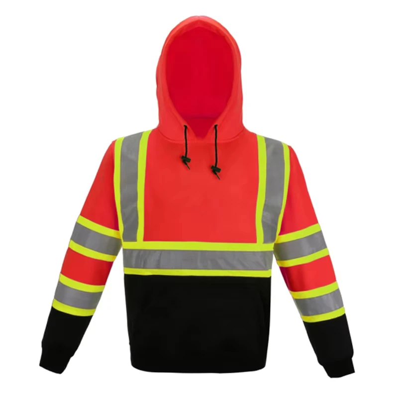 Hot Selling Hi Vis Sports Design Reflective Safety Work Hoodie Sweatshirts for Men