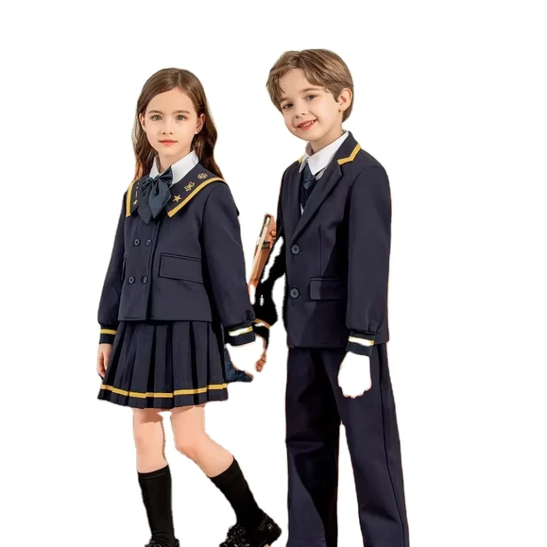 Hot-Selling-High-School-Uniforms-Images-for-Girls-and-Boys-Dark-Blue-School-Uniforms