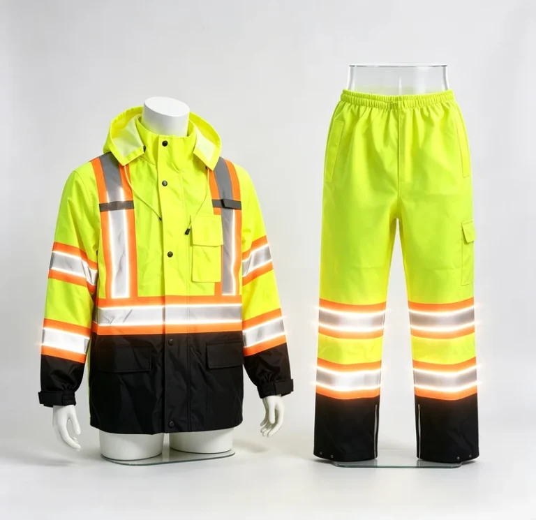Hot-Selling-Hooded-Hi-Vis-Waterproof-Rain-Suit-Windproof-Durable-Workwear-with-Reflective-Strips-for-Outdoor-Work