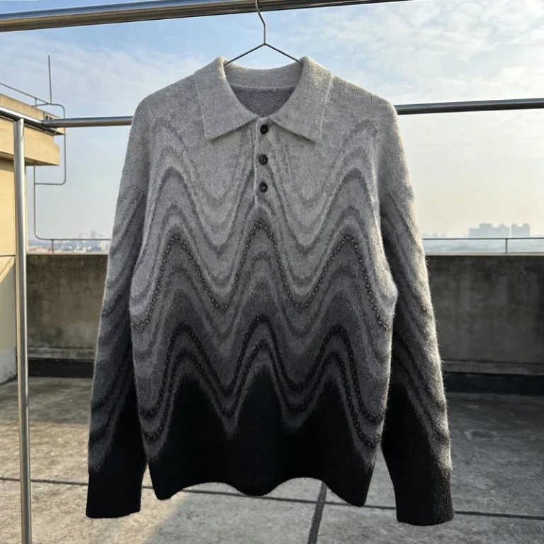Hot-Supplier-OEM-High-Quality-Fuzzy-Brushed-Mohair-Knit-Sweater-Custom-Plus-Size-Jacquard-Intarsia-Gradient-Polo-Collar-Knitwear