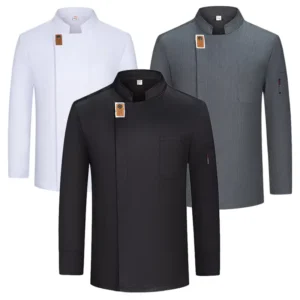 Hotel Chef Jacket and Restaurant Waiter Uniform for Men Long Sleeve