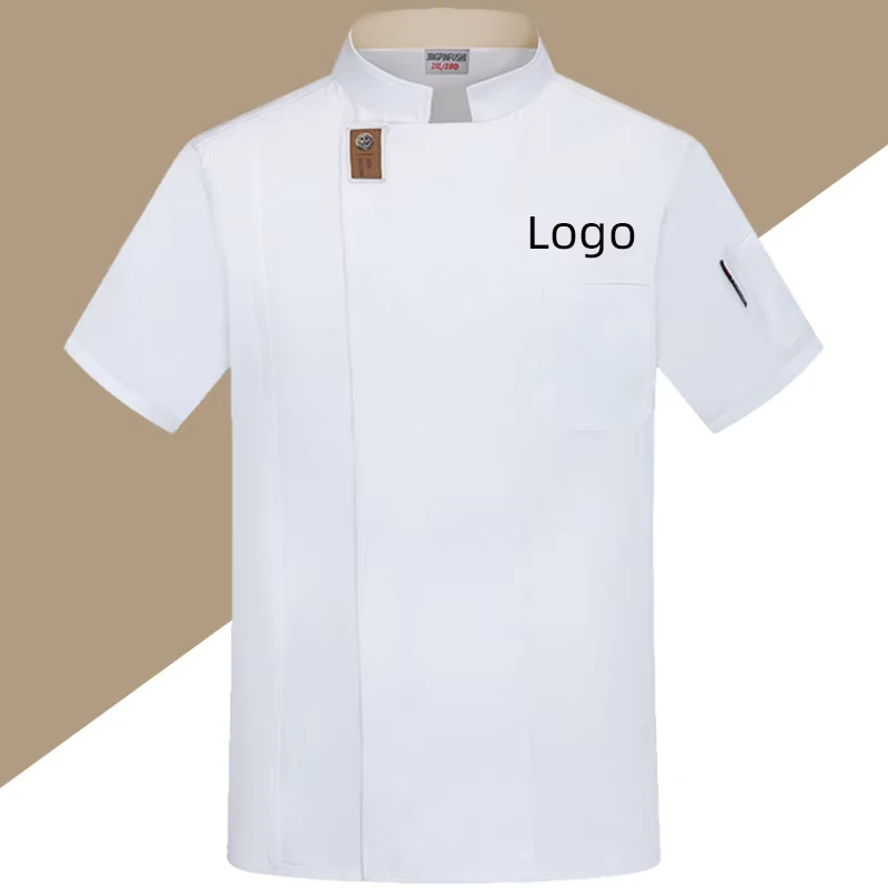 Hotel Chef's Uniform Short Sleeved Men's Breathable Hotel Catering Kitchen Baking Work Uniform Long Sleeved Custom Logo