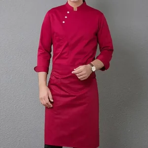 Hotel Restaurant Men Chef Coats Uniform White Custom Logo Polyester Cotton Poplin Low MOQ High Quality OEM Service Made in China