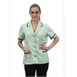 Hotel Staff Housekeeping Cleaning Uniform 100% Polyester Custom Color