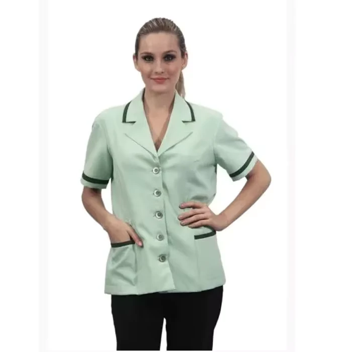 Hotel Staff Housekeeping Cleaning Uniform 100% Polyester Custom Color