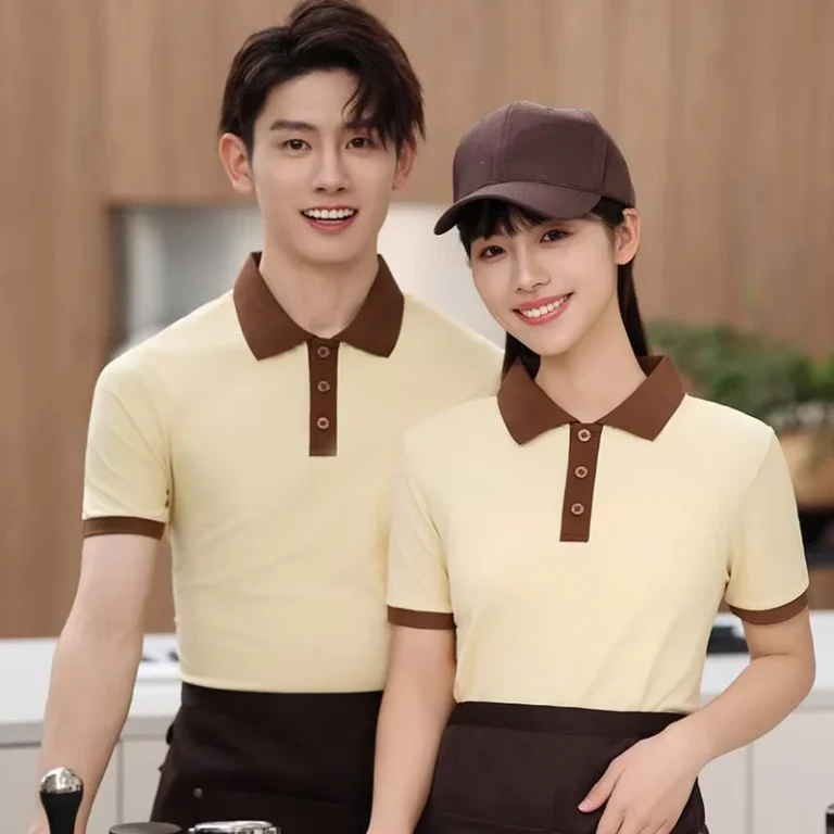 Hotel-Uniform-Short-Sleeve-Polo-Shirt-for-Waiters-and-Waitresses